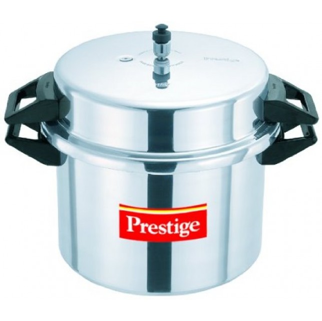 Prestige Popular Aluminium Pressure Cooker with Outer Lid, 20 Litres, Silver
